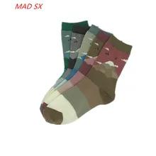 5 пара/лот Новинка года, стильное широкие полосы с пейзаж стиль женские хлопковые носки Для женщин модные удобные повседневные носки