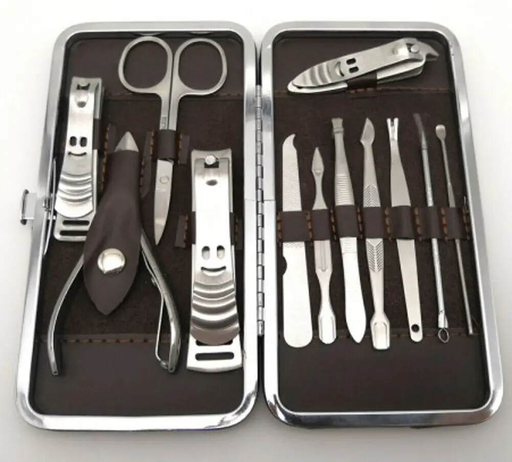 

Set of 12New Nail Pusher Cuticle Remover Manicure Pedicure Stainless Steel Tools