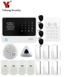 Yobangsecurity Android IOS App GSM Беспроводной WI-FI Умный дом сигнализации Системы 433 мГц Беспроводной клавиатуры детектор дыма PIR Сенсор