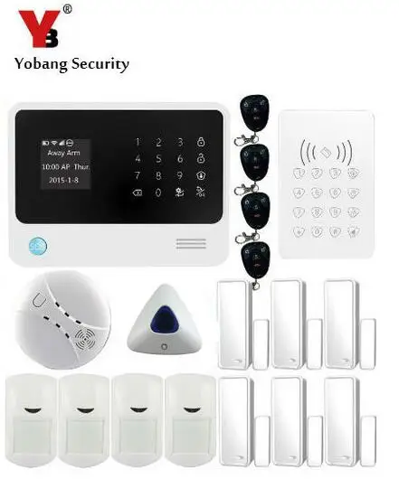 YobangSecurity Android IOS APP GSM Wireless WIFI Smart Home Alarm System 433Mhz Wireless Keypad Smoke Alarm Detector PIR Sensor YobangSecurity Android IOS APP GSM Wireless WIFI Smart Home Alarm System 433Mhz Wireless Keypad Smoke Alarm Detector PIR Sensor
