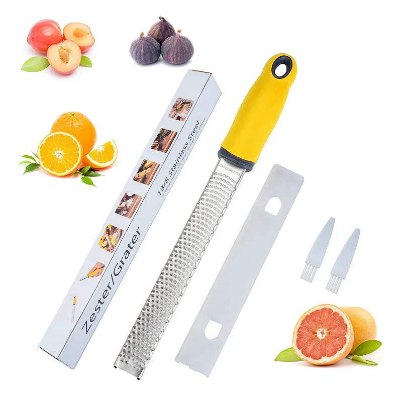 New Stainless Steel Lemon Zester Multifunction Fruit Peeler Cheese Zester Microplane Grater ...