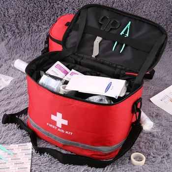 

Outdoor First Aid Kit Sports Camping Bag Home Emergency Survival Package Red Nylon Striking Cross Symbol Crossbody bag
