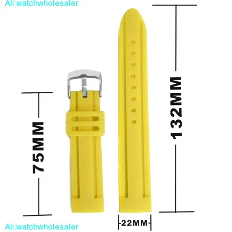 22mm Banana Yellow Silicone Jelly Rubber Lady Men Watch Band Straps WB1072M22JB