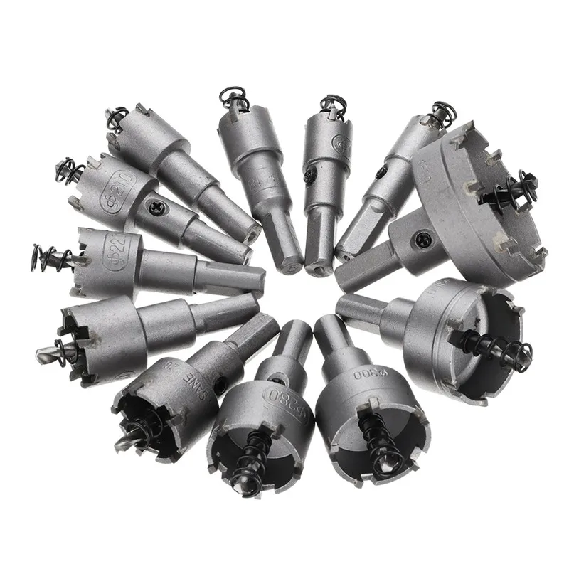 

12Pcs/Set Metel Hole Saw Tooth Kit Drill Bit Set Stainless Steel Alloy Wood Cutter 15mm-50mm Universal Cutter Tool Accessories