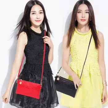 

Fashion Womens Solid Bag Tote Cosmetic Bags Messenger Envelope Bags Clutch Female PU Bags Cases