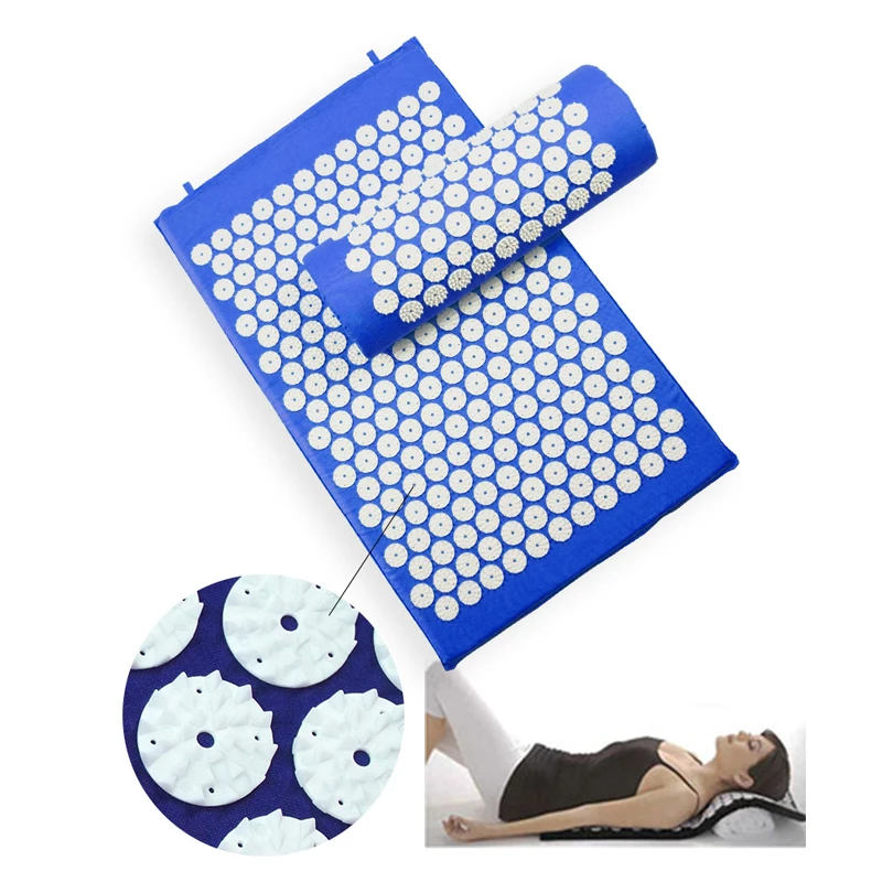 OPHAX Acupressure Mat Massage Relaxation Device Shakti Mat Chinese Acupuncture Mat Relieve Back Body Pain Spike Mat With Pillow OPHAX Acupressure Mat Massage Relaxation Device Shakti Mat Chinese Acupuncture Mat Relieve Back Body Pain Spike Mat With Pillow