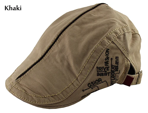 Новая вышивка простые хлопковые береты Козырек Кепка s для мужчин повседневная Кепка с козырьком каскетка дышащие весенние Летние регулируемые кепки - Цвет: KH