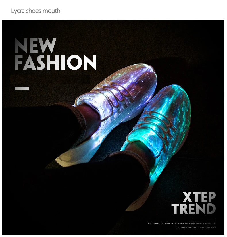 Светящийся тканевый светильник детская обувь светодиодный волоконно-оптическая обувь подростковая обувь для девочек и мальчиков USB перезаряжаемая детская светящаяся обувь