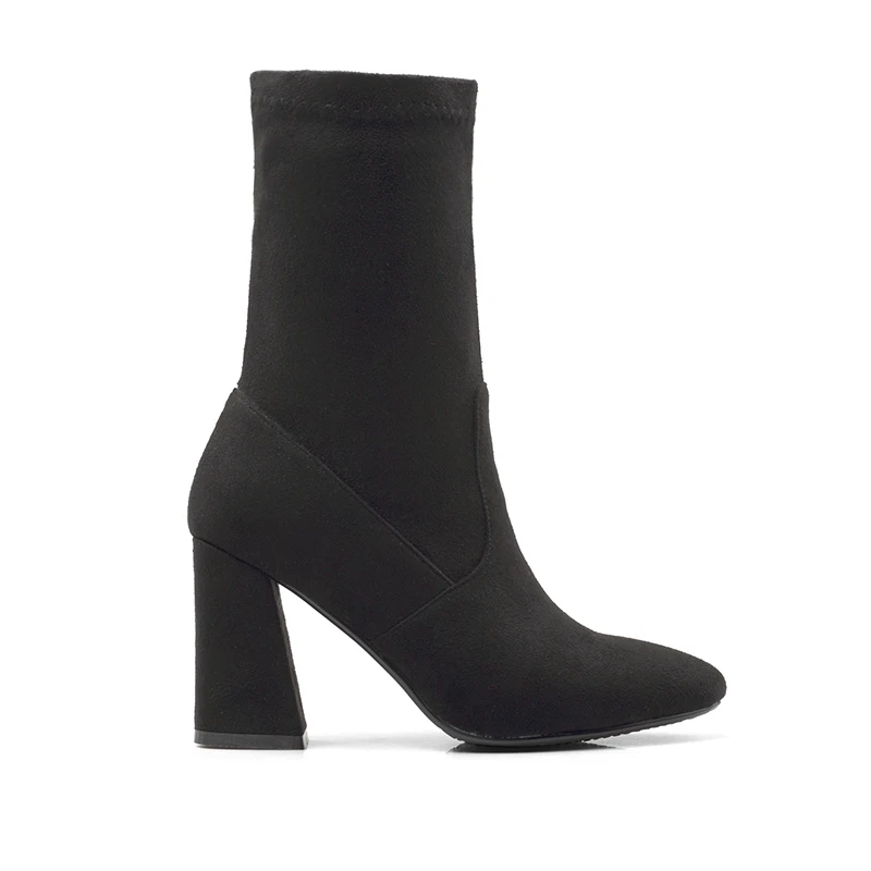 CDPUNDARI/ботильоны для женщин из искусственной замши; ботинки на высоком каблуке; женская зимняя обувь; botas mujer botte femme