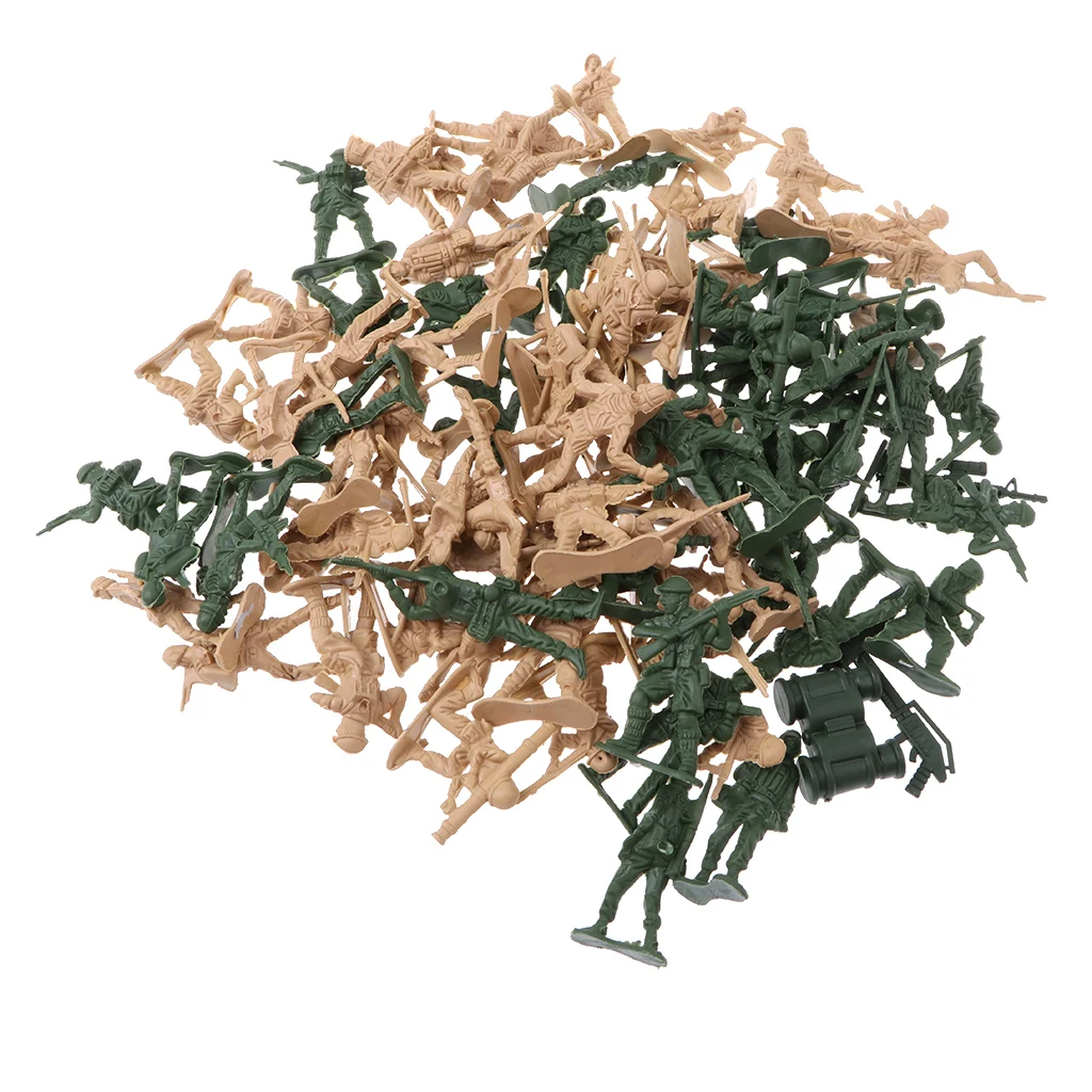 Plastic 158 Pieces Army Men Play Set with Realistically Scaled Figures&Assorted Accessories Layout Home Decor Boys Toys Gift