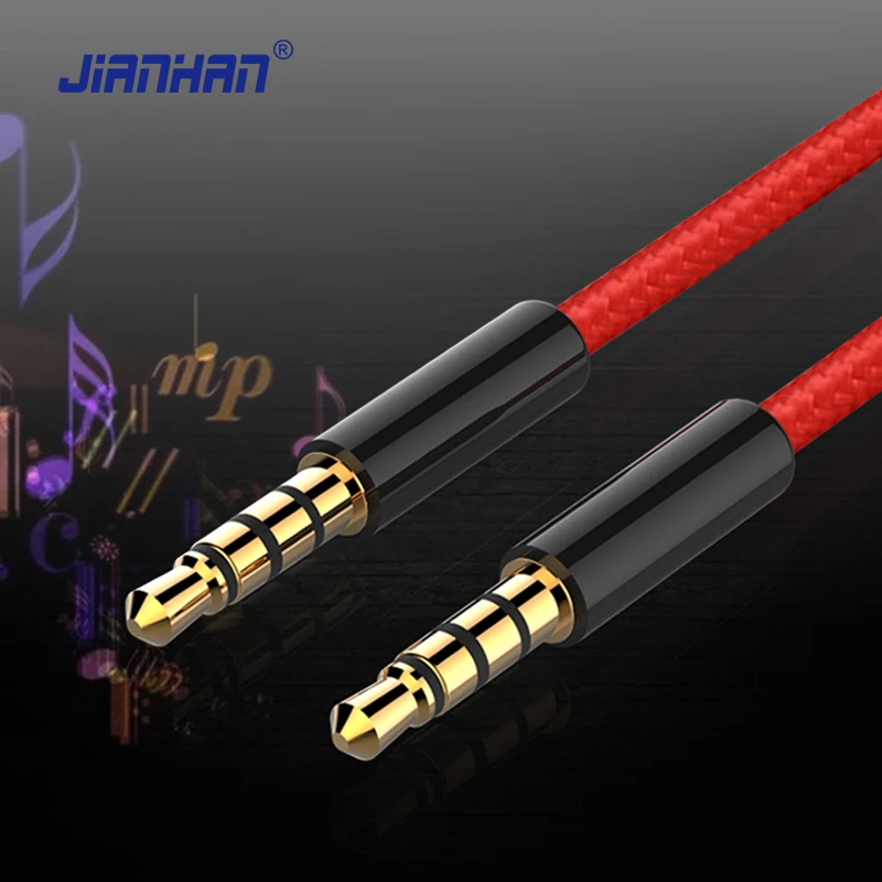 Jack 3.5mm AUX Cable Audio Cable 3.5 mm Jacks Speaker Cable 4 Poles Nylon Braided Headphones Car MP3 AUX Cord Extension male Jack 3.5mm AUX Cable Audio Cable 3.5 mm Jacks Speaker Cable 4 Poles Nylon Braided Headphones Car MP3 AUX Cord Extension male