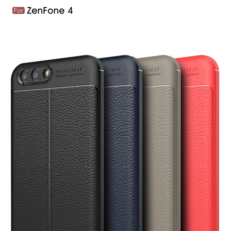 

Asus Zenfone 4 Case Silicone Luxury Litchi Texture PU Leather Phone Cases For Asus Zenfone 4 ZE554KL Soft TPU Case Cover Coque