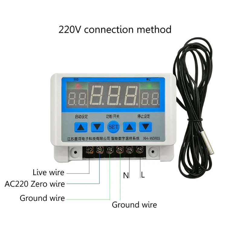

XH-W3103 AC 220V Max 6600W Digital Thermostat 30A Temperature Controller Switch-831F