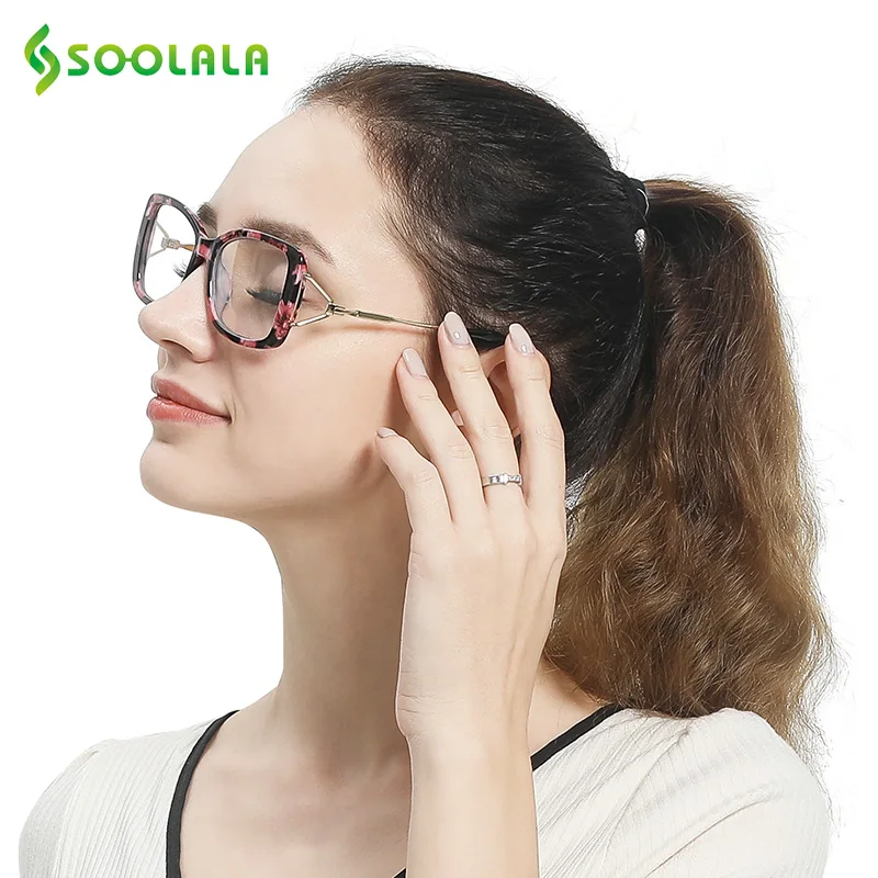 Najtaniej SOOLALA kwadratowe okulary do czytania kobiet mężczyzna duża ramka moda okulary ramki powiększające okulary do czytania w trybie prezbiopii + 0.5 do 4.0