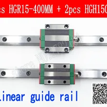 New linear guide rail HGR15 400mm long with 2pcs linear block carriage HGH15CA HGH15 HGW15CC CNC parts