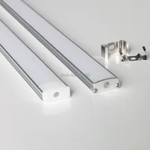 20 м(20 штук) много, 1 м за штуку, светодиодный алюминиевый профиль для светодиодные полосы с молочно крышка диффузный