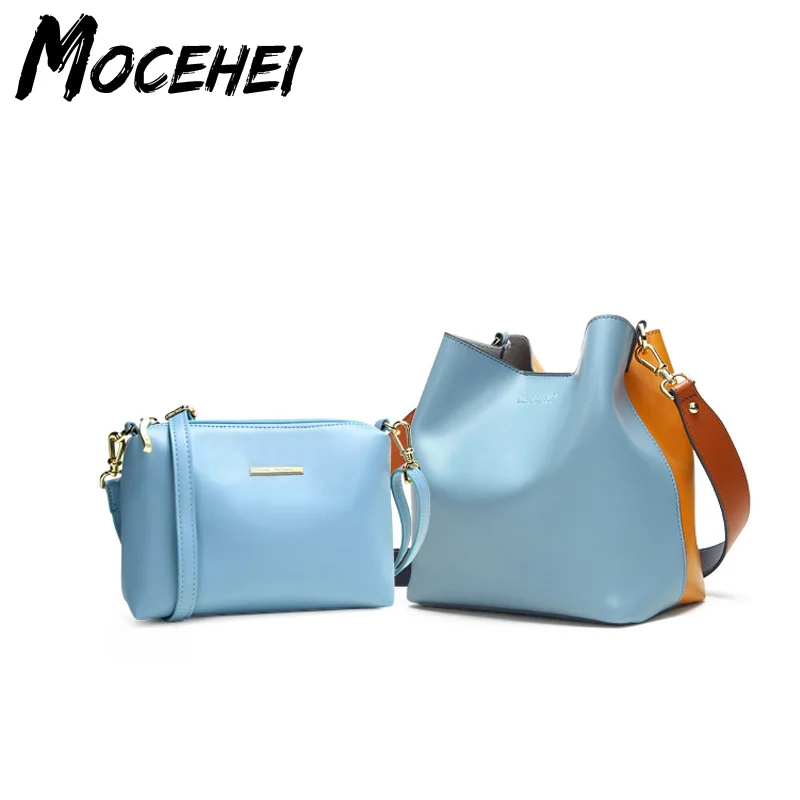 

Leather Shoulder Bags Spell Color Detachable Liner Bucket Bag Luxury Women Designer Tote Composite Handbag Bolsa Feminina LY083