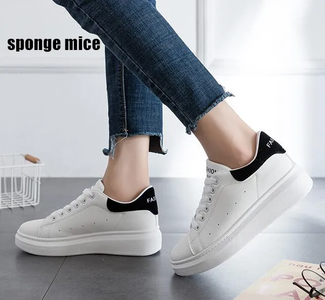 

Sneakers Women 2019 Breathable Casual Shoes Female Fashion white Sneaker Lace Up High Leisure Women Vulcanize Shoe Platform R101