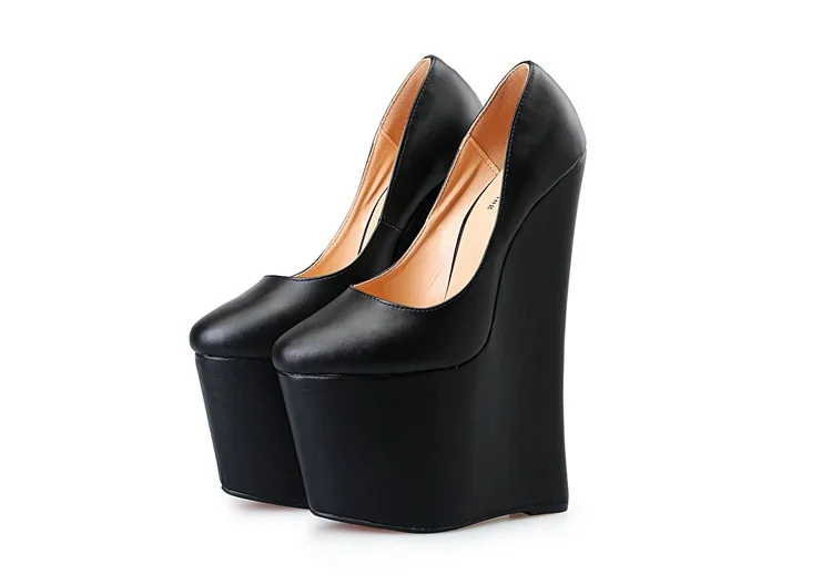 Latest shoes women pumps, 22-24 cm wedge heels pump platform sexy women's shoes, big yards 40 to 48 high heels