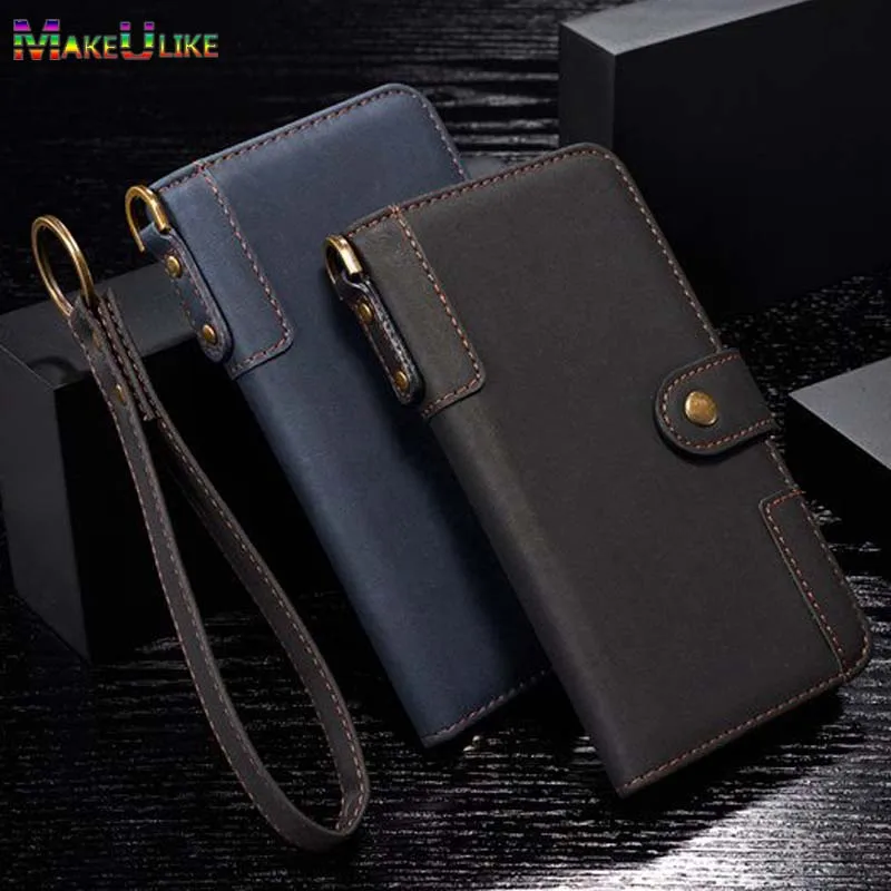 

MAKEULIKE Strap Flip Wallet Case For Samsung Galaxy S7 Edge S8 S9 Plus Note 8 9 Cover PU Leather Fashion Phone Bag Case