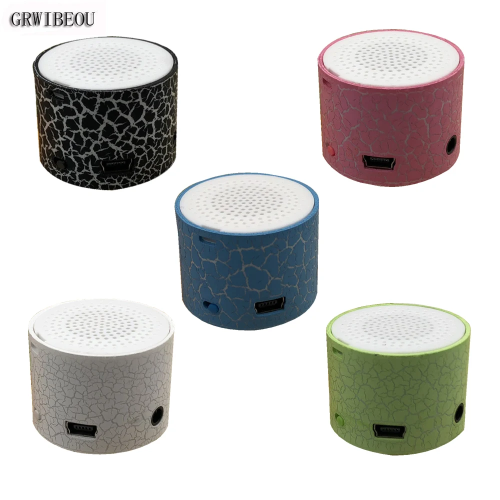 

5 colors Mini Wireless Loudspeaker Crack Pattern Support TF Card Speakers mp3 Stereo Audio Music Player New 2019