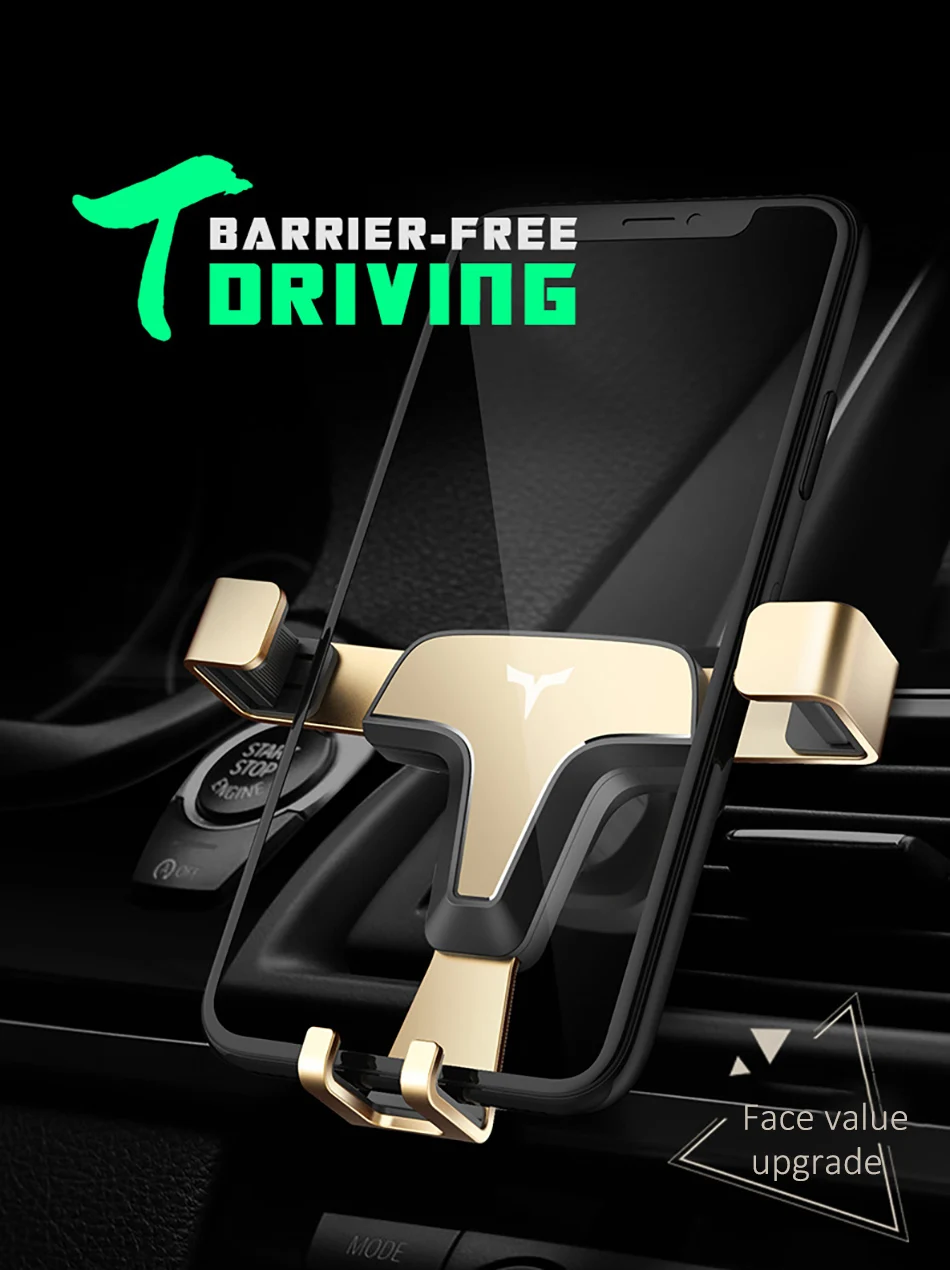 Aluminum Gravity Car Phone Holder Stand Air Vent 360 Degree Rotation For Huawei P20 iphone X 8 GPS Mobile Phone Support Bracket (1)