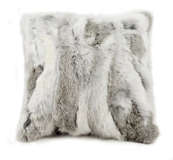 

FREE SHIPPING CX-D-17A Natural Rabbit Fur Cushion Cover Pillow Case housse de coussin cojines navidad home Decorative Pillowcase