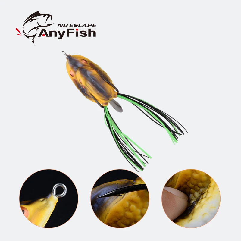 ANYFISH CORE DUO, приманка в виде лягушки, искусственная Мягкая приманка, 3,5 см/6,7 г, 4,5 см/11,5 г, двойные крючки, плавающая большая рыба