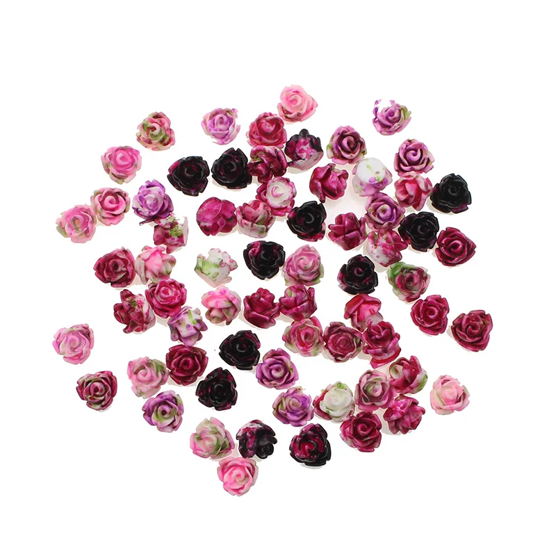 

100pcs Kawaii Resin Flowers Flatback Cabochon Scrapbook Craft Clear Embellishments DiyDecor For Headwear Phone Nail Art Stickers