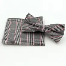 Модные Для мужчин хлопок галстук-бабочка, носовой платок комплект Тканные жаккардовый галстук-бабочка для мужчин Свадебный квадратный Карманный Женихи бабочка S11