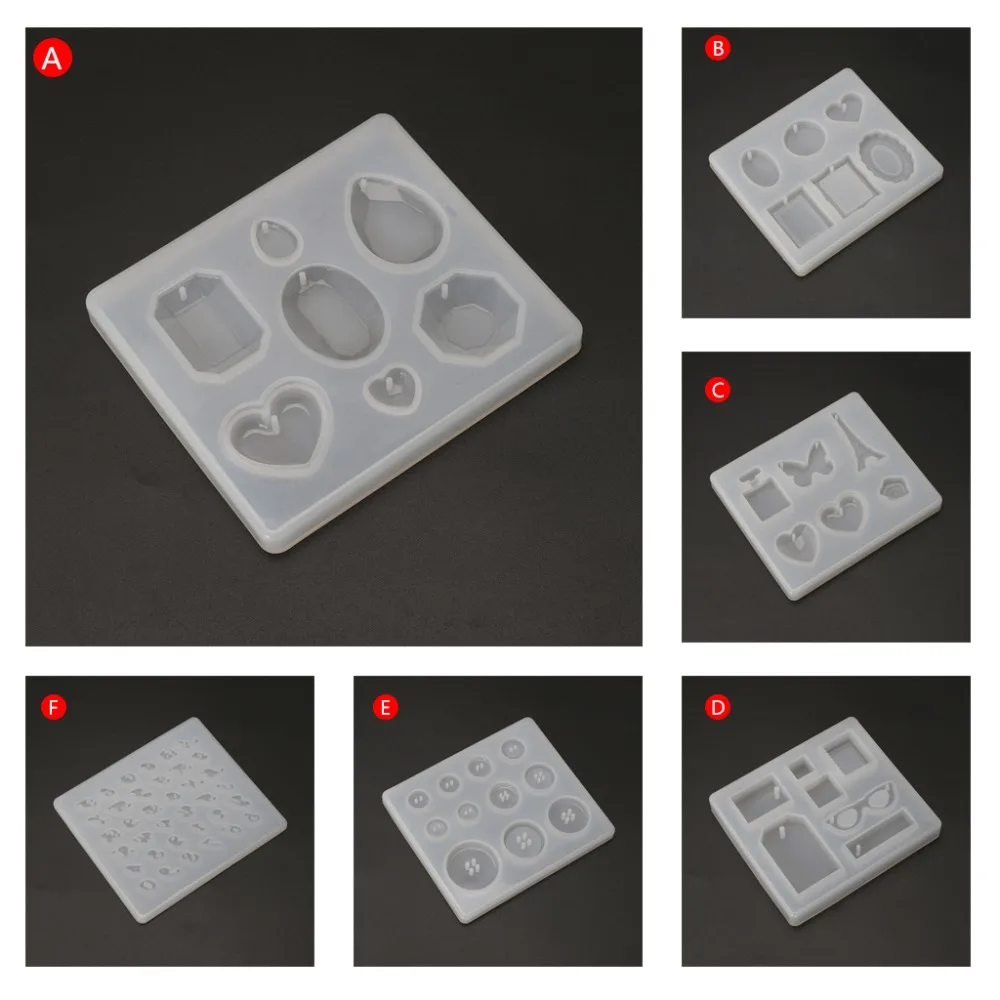 

JAVRICK Silicone Mold Mirror For Crafts DIY Jewelry Making Pendant Epoxy Resin Cake Findings 6 Type Hot New