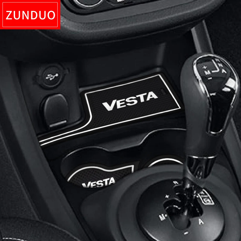 ZUNDUO Door slot pad For LADA vesta Interior Door Pad / Anti-slip mats Cup red blue white black VESTA 6pcs