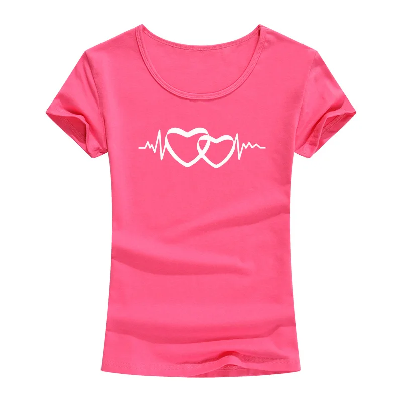 Love Heartbeat T-shirts Women Summer Casual Short Sleeve Cotton T Shirt Harajuku Funny Female Tops Tee Camiseta Femenina Love Heartbeat T-shirts Women Summer Casual Short Sleeve Cotton T Shirt Harajuku Funny Female Tops Tee Camiseta Femenina