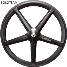 Углеродное 5 спицевое колесо, дорожное фиксированное зубчатое колесо, 5 спиц, полностью углеродное колесо, пять гусеничных колес