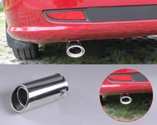 DWCX 2x63mm 304 Aço Inoxidável Chrome tubo de Escape Do Carro Cauda Silenciador Tubo de Extremidade da Ponta traseira para Subaru Forester 2008 2009 2010 2011 2012
