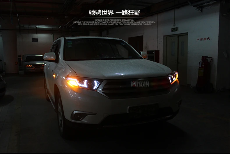 AKD автомобильный Стайлинг для фары Toyota Highlander 2012 Highlander светодиодный DRL Hid головной фонарь Angel Eye Bi Xenon аксессуары