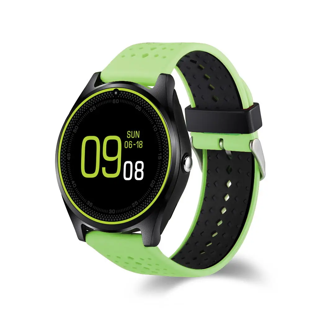 Bluetooth V9 Смарт-часы с поддержкой 2G SIM TF карты, умные часы с шагомером, спортивные мужские и женские Смарт-часы для Android pk dz09 Y1 V8 - Цвет: green