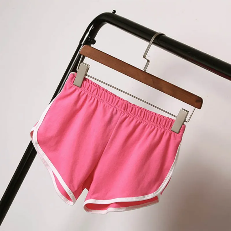 Женские Летние повседневные шорты, удобные дышащие шорты с эластичной резинкой на талии, разные цвета, размер s/m/l - Цвет: Розовый