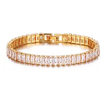 HONGHONG Brand Women bracelets& bangles high-quality Rectangle Cubic zirconia Classic bracelets Fashion Jewelry