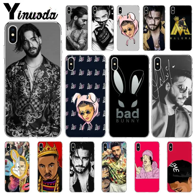 

Yinuoda ad Bunny Maluma Ozuna POP Hip Hop Rapper TPU Phone Case Cover Shell for Apple iPhone 8 7 6 6S Plus X XS MAX 5 5S SE XR