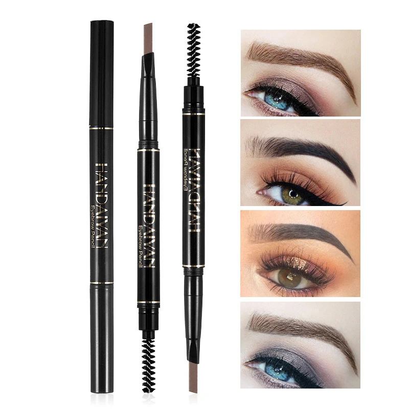 

5 Color Double Ended Eyebrow Pencil Waterproof Long Lasting No Blooming Rotatable Triangle Eye Brow Tatoo Pen eyebrow pen