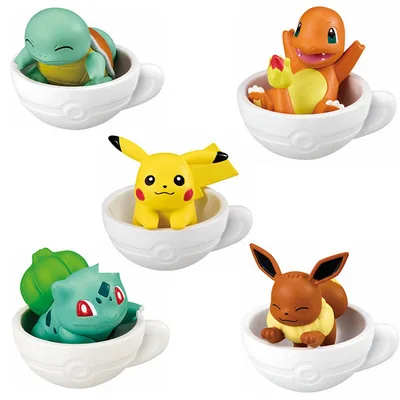 

5pieces/set Cup figures pika Squirtle Bulbasaur anime action toy figures model toy Car decoration toy KEN HU STORE pks