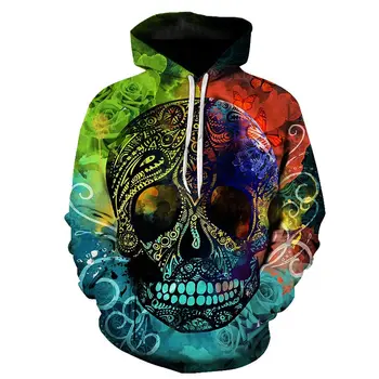 

Paint Skull 3D Printed Hoodies Men Women Sweatshirts Hooded Pullover Brand Qaulity Tracksuits Boy Coats Fashion Outwear jacket