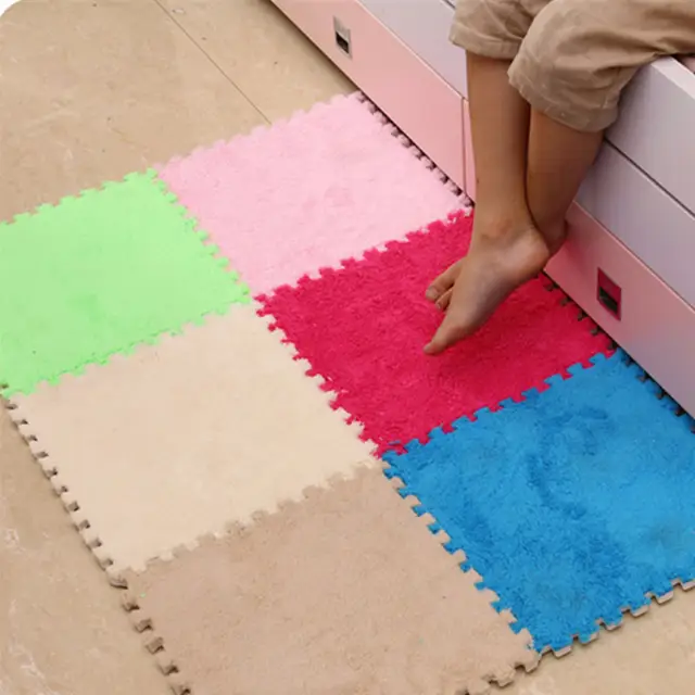 Us 20 25 10 Off Diy Bedroom Suede Stitching Foam Mats Area Rug For Living Room To Prevent Sliding Room Carpet Bedroom Rug 31 5 31 5cm In Carpet