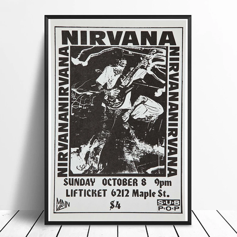 Nirvana Omaha Lifticket Lounge Concert Poster Main Vein 1989