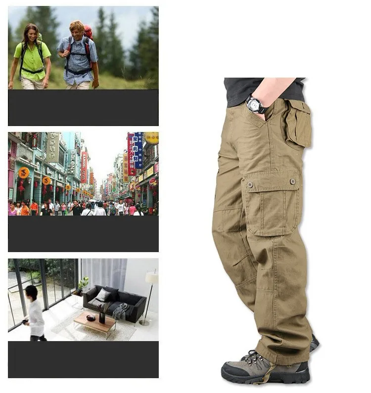 Мужские брюки карго Повседневное несколькими карманами военно-тактические брюки Для мужчин пиджаки уличной армии прямые брюки длинные