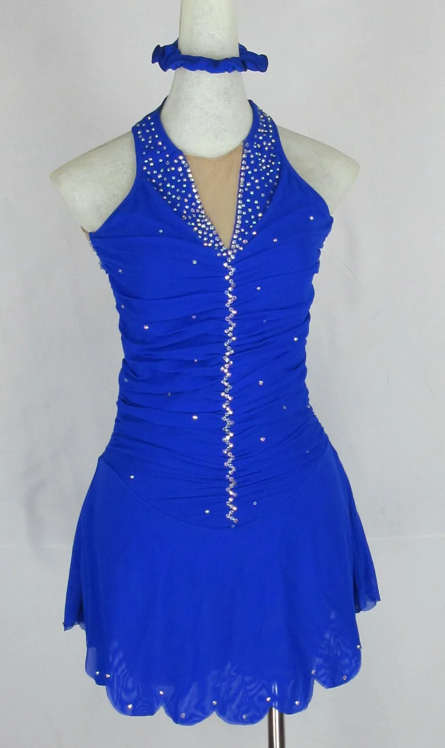 Free shippingSapphireblueCUSTOM MADE TO FIT FIGURE ICE SKATING/ DANCING/ BATON TWIRLING COSTUMESD63 | Тематическая одежда и