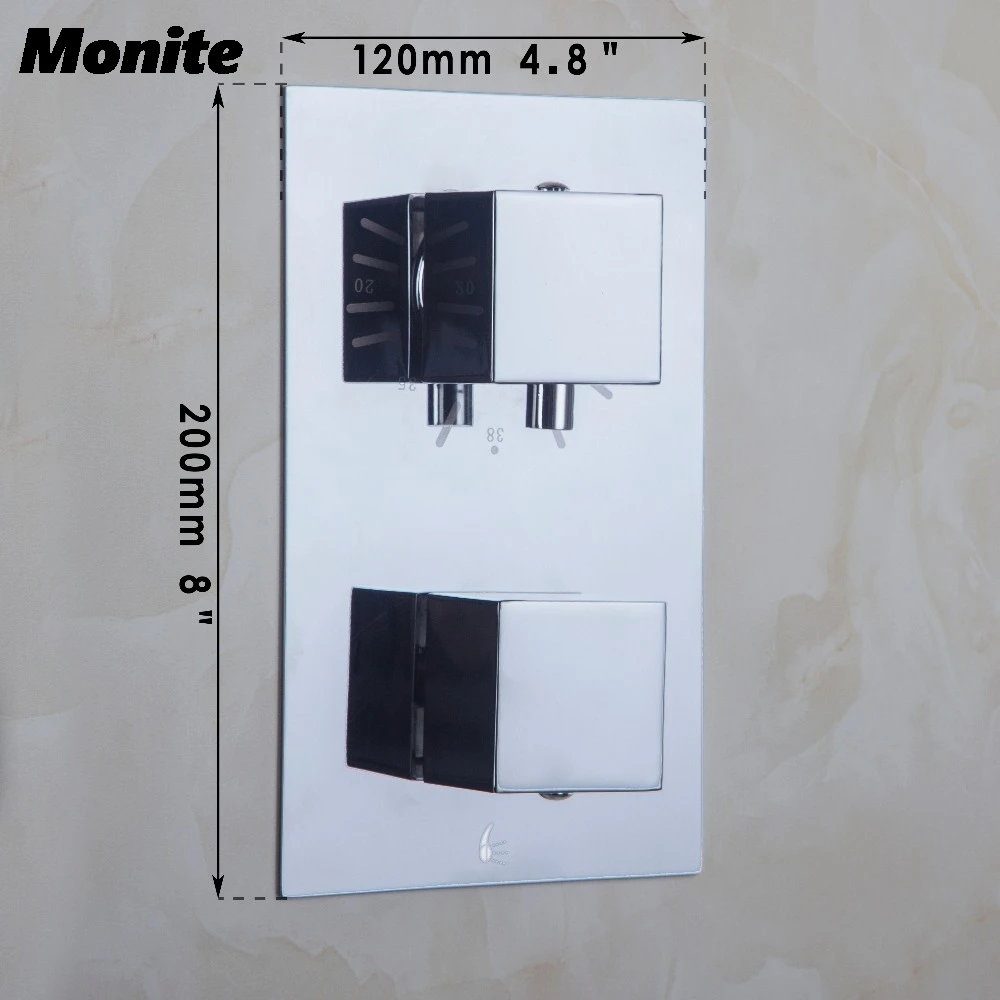 

Modern Concealed Thermostatic Chrome Twin Shower Valve
