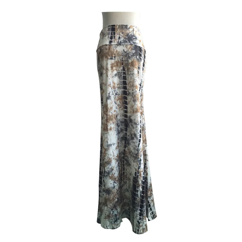 Женская длинная юбка макси с высокой талией и принтом листьев|skirt weight|skirt bikiniskirt suit