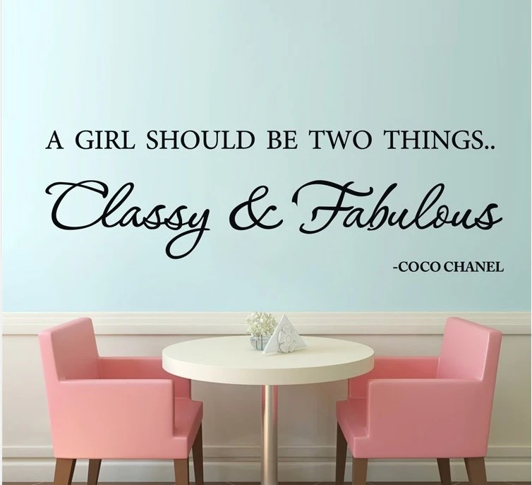 Citation Celebre Anglaise Une Fille Devrait Etre Classe Et Fabuleuse Autocollant Mural En Vinyle Amovible Citation Pour Decor Mural De Chambre De Filles Aliexpress
